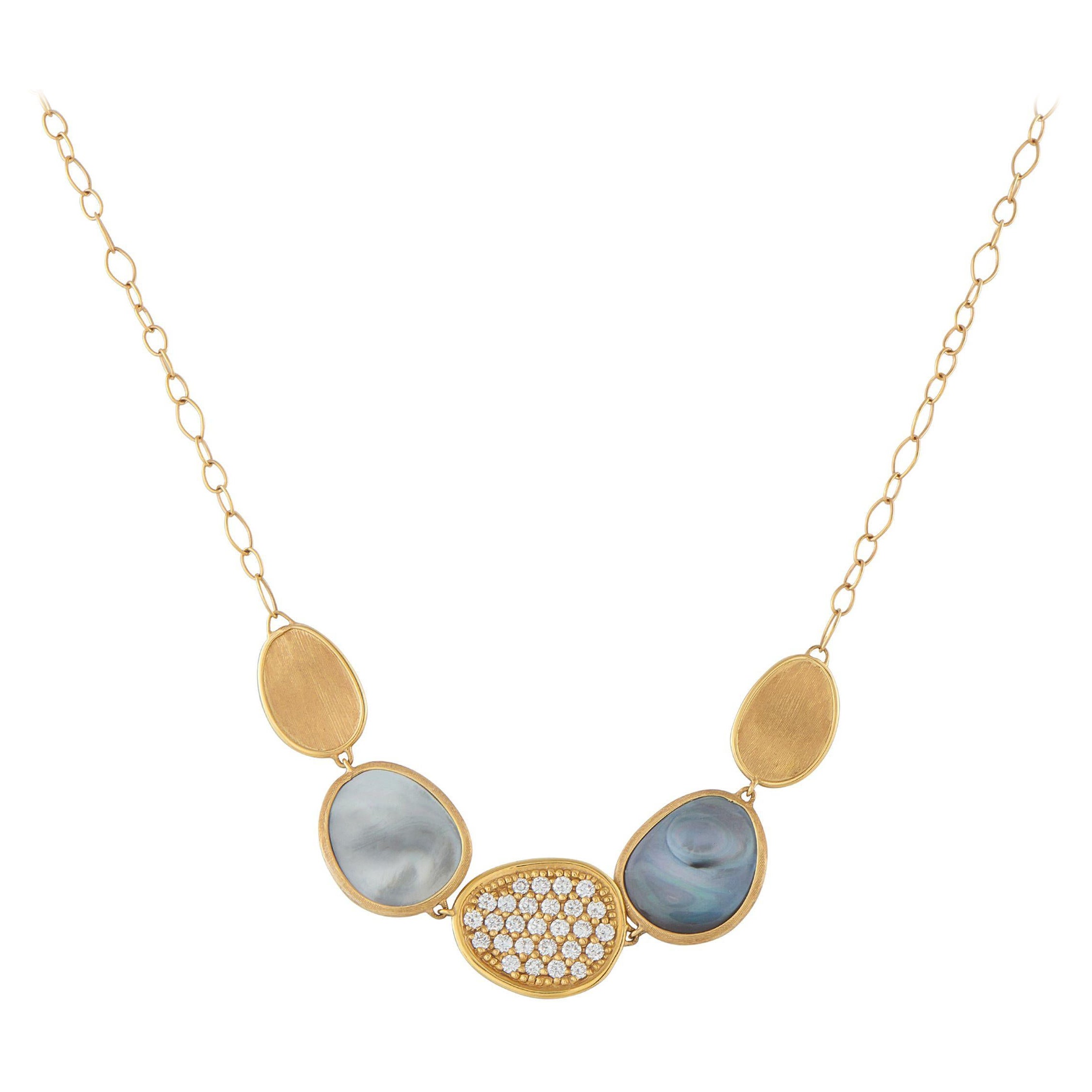 Marco Bicego Lunaria Collier en or jaune 18K serti d'un diamant de 0,53 ct MB16-070225