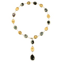 Marco Bicego Lunaria 18K Yellow Gold Necklace, Mother of Pearl & Diamonds Clasp