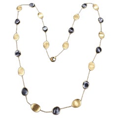 Marco Bicego Lunaria 36" Chain Necklace 18k Yellow Gold Black Mother Pearl 6990