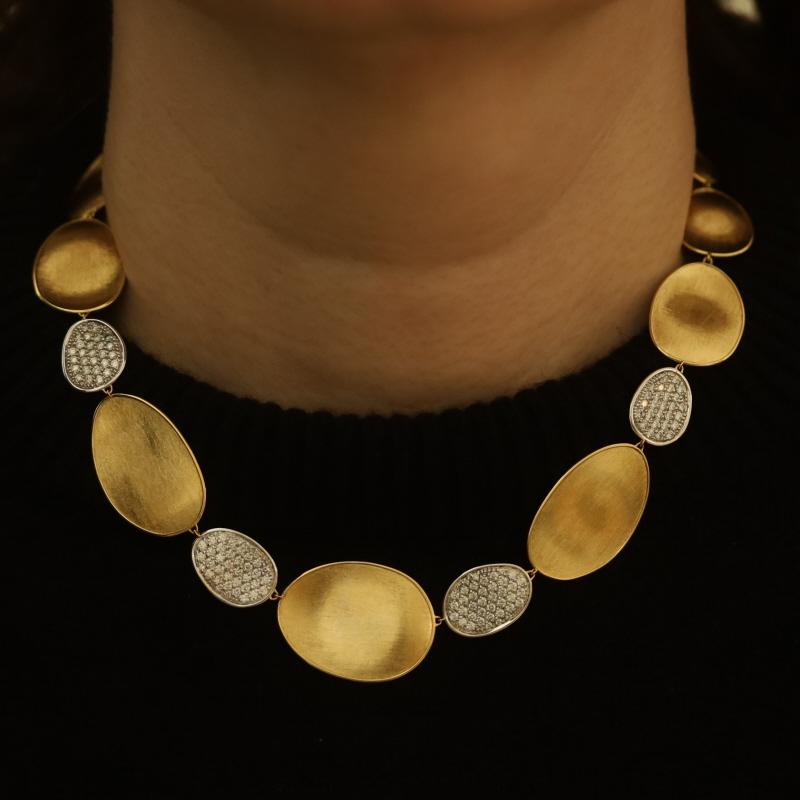 Marco Bicego Lunaria Diamante Spazzolato Collana 17 1/2