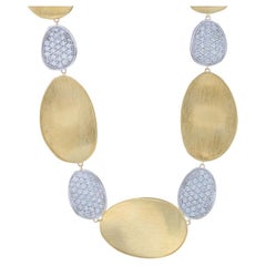 Marco Bicego Collier Lunaria diamant brossé 17 1/2" Or jaune 18k Rd 2.68ctw