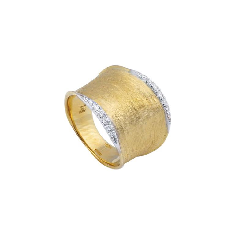 Marco Bicego Lunaria Gold and Diamond Pave Medium Ring AB551 B YW Q6