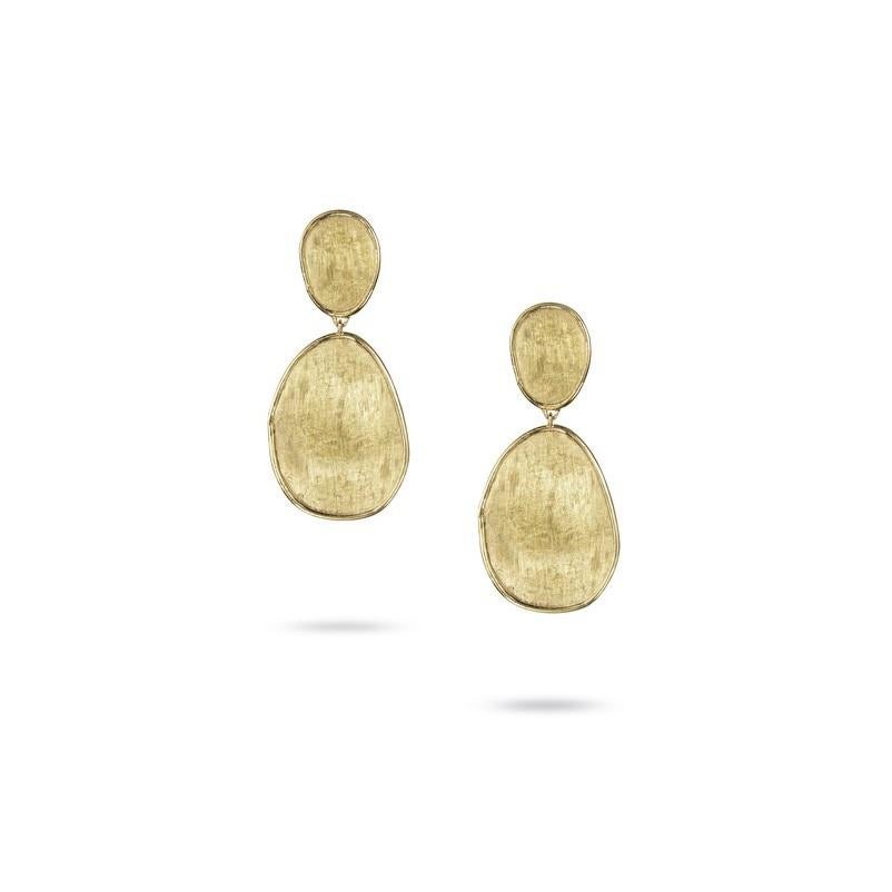 Marco Bicego Lunaria Gold Small Double Drop Earrings OB1348 In New Condition In Wilmington, DE