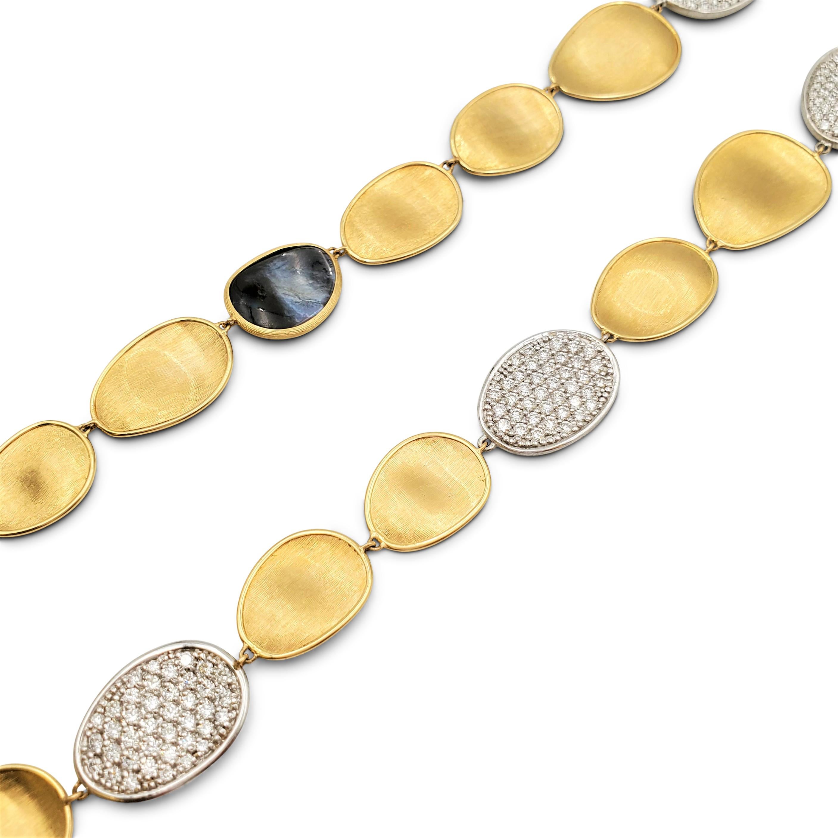 Marco Bicego 'Lunaria' Mother of Pearl and Diamond Sautoir Necklace In Excellent Condition In New York, NY