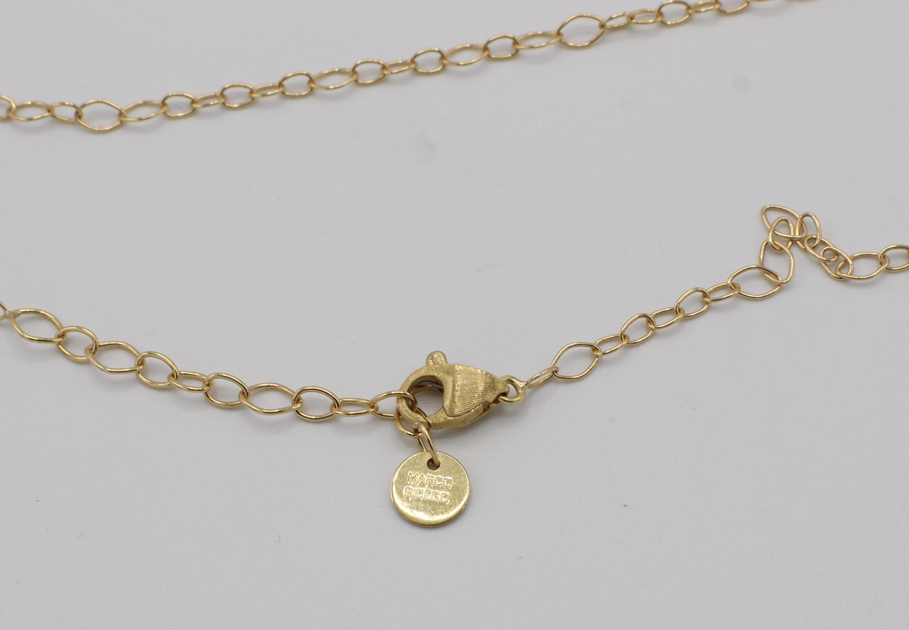 Marco Bicego Lunaria Pave Diamond and 18 Karat Yellow Gold Necklace In Excellent Condition In  Baltimore, MD