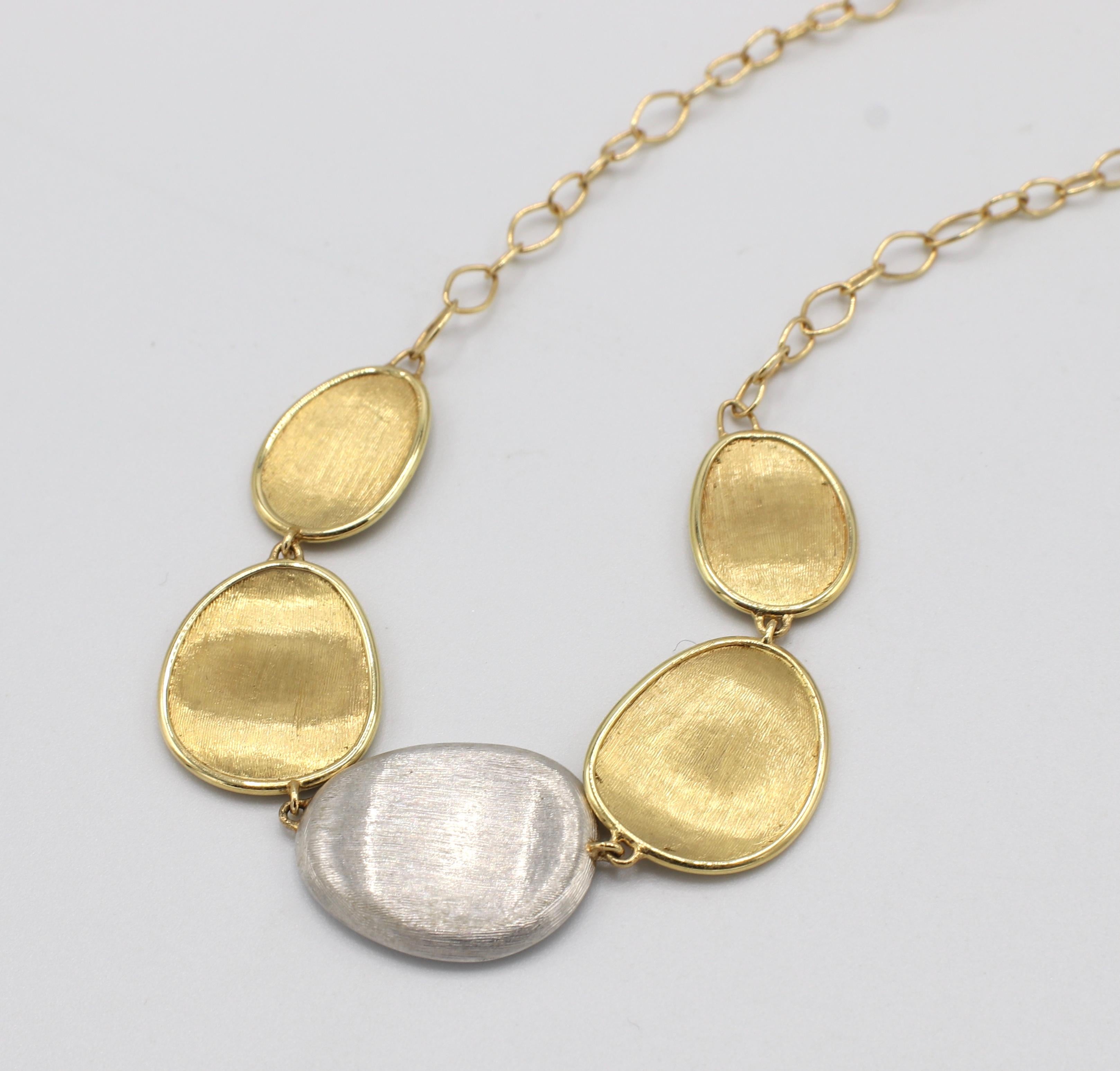 Marco Bicego Lunaria Pave Diamond and 18 Karat Yellow Gold Necklace 2