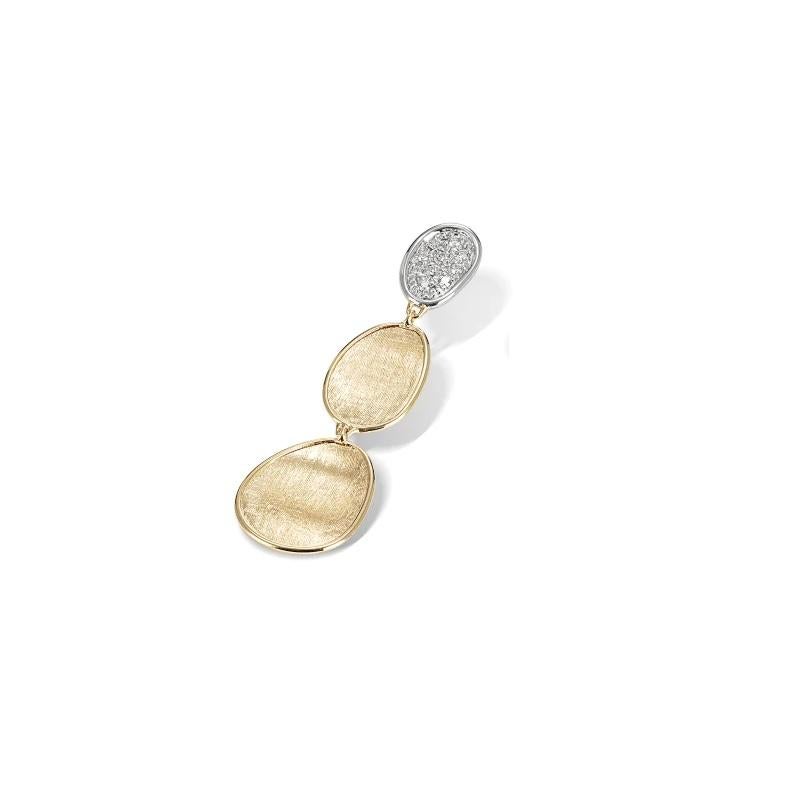 Marco Bicego® Lunaria Collection 18K Yellow Gold and Diamond Petite Triple Drop Earrings
18k Yellow & White Gold 
Diamonds 0.18 Total Weight 
Length 1.7 inches 
Post Back 
OB1749B

