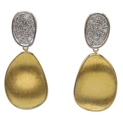 Marco Bicego Lunaria Small 18 Karat Diamond Dangle Drop Earrings