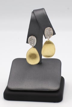 Marco Bicego Lunaria Small 18 Karat Diamond Dangle Drop Earrings