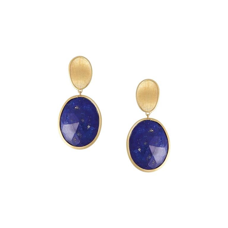 Marco Bicego Lunaria Yellow Gold Earrings with Lapis OB1403 LP
