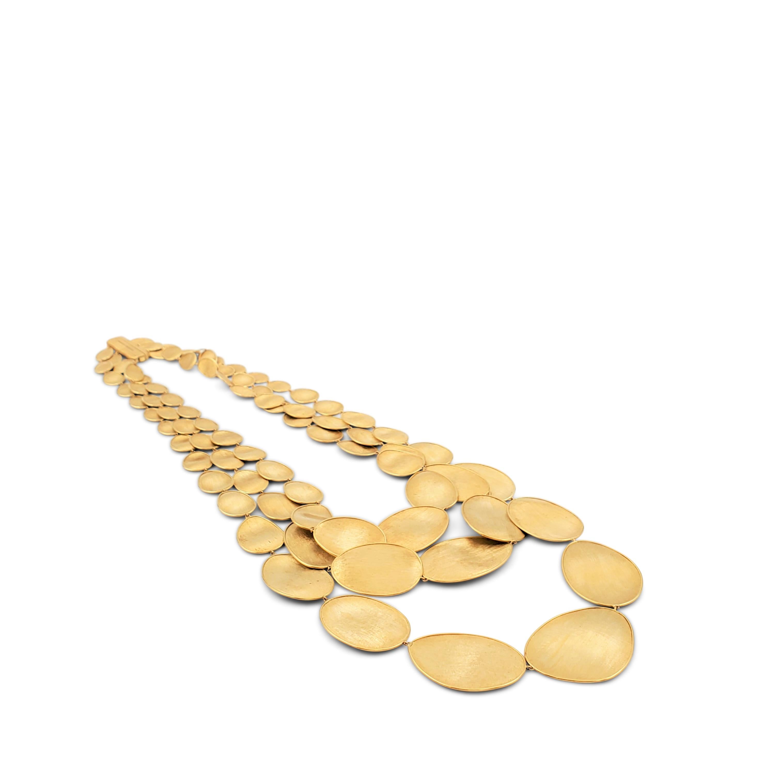 Marco Bicego 'Lunaria' Yellow Gold Oval Leaf Three Strand Necklace 1