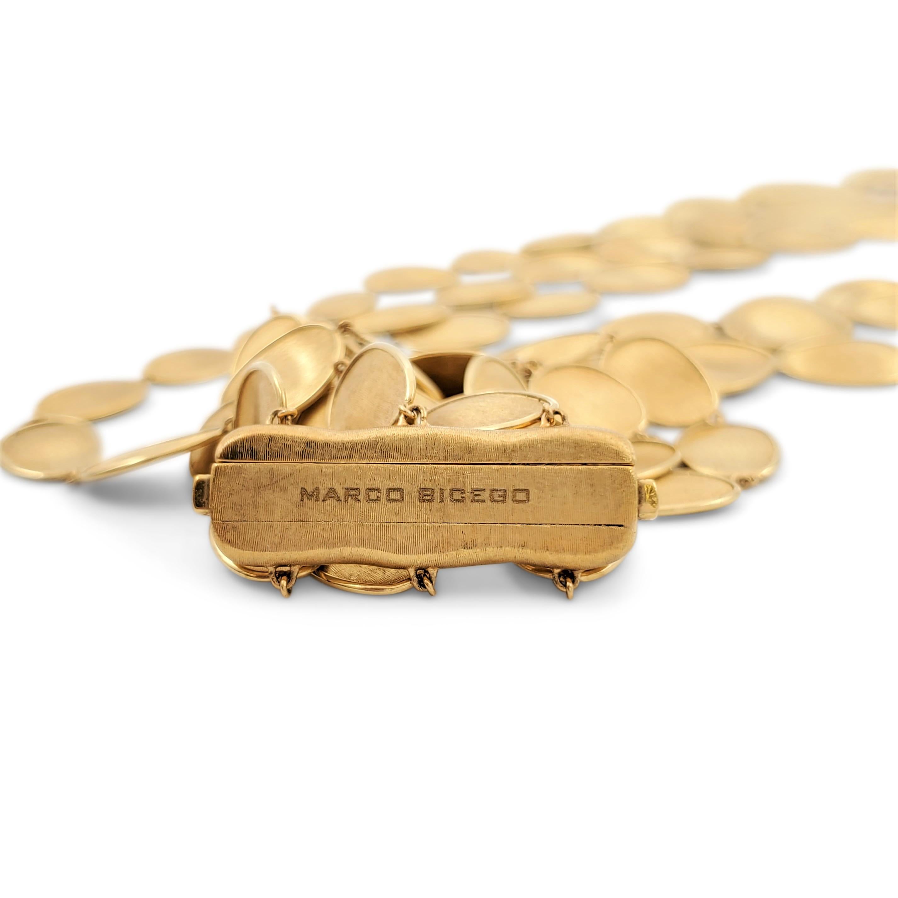 Marco Bicego 'Lunaria' Yellow Gold Oval Leaf Three Strand Necklace 2