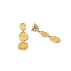 Marco Bicego 'Lunaria' Yellow Gold Oval Leaf Three-Tier Drop Earrings