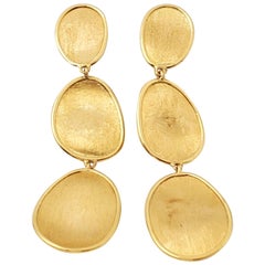 Marco Bicego 'Lunaria' Yellow Gold Oval Leaf Three-Tier Drop Earrings