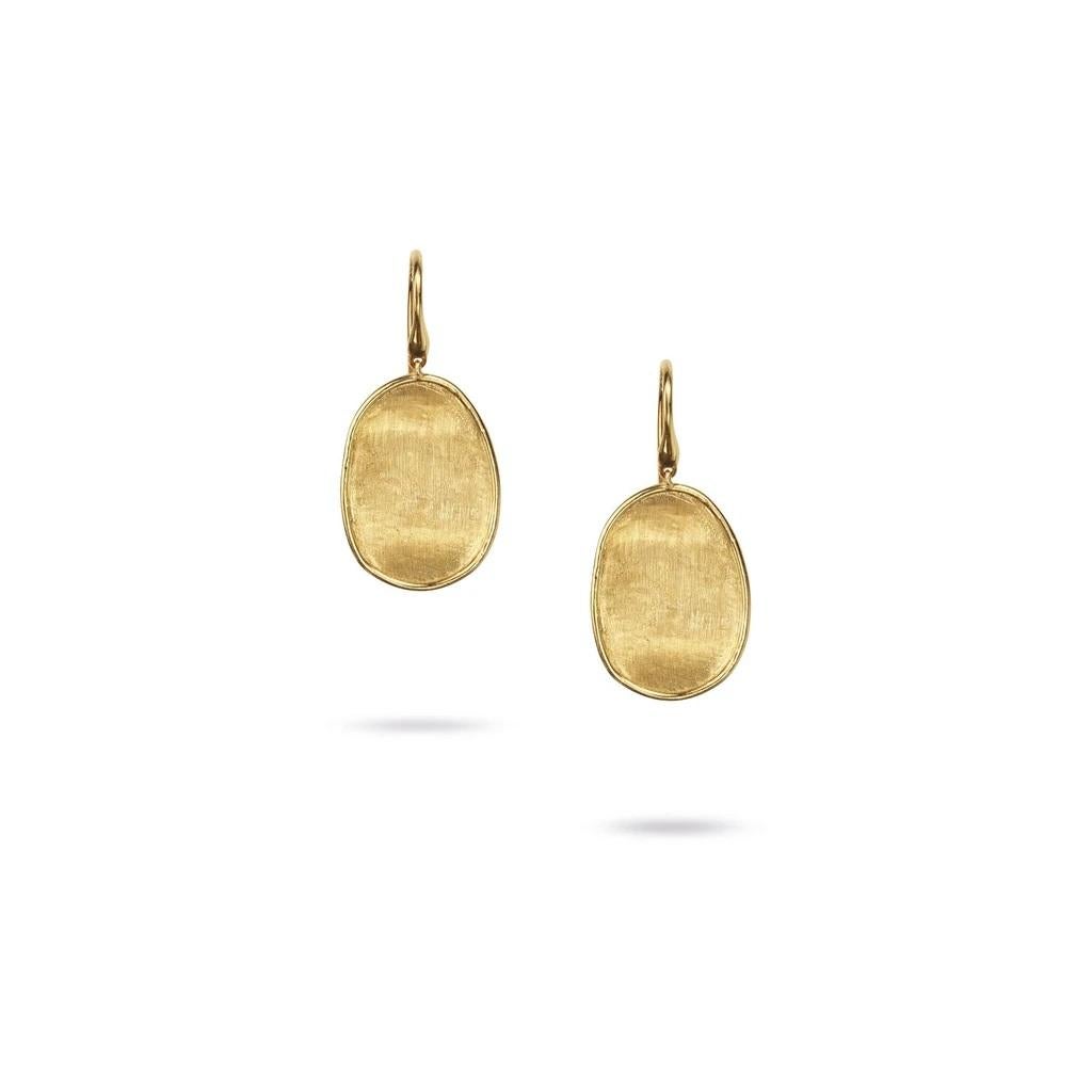 Marco Bicego Lunaria Yellow Gold Small French Wire Earrings OB1342A In New Condition In Wilmington, DE