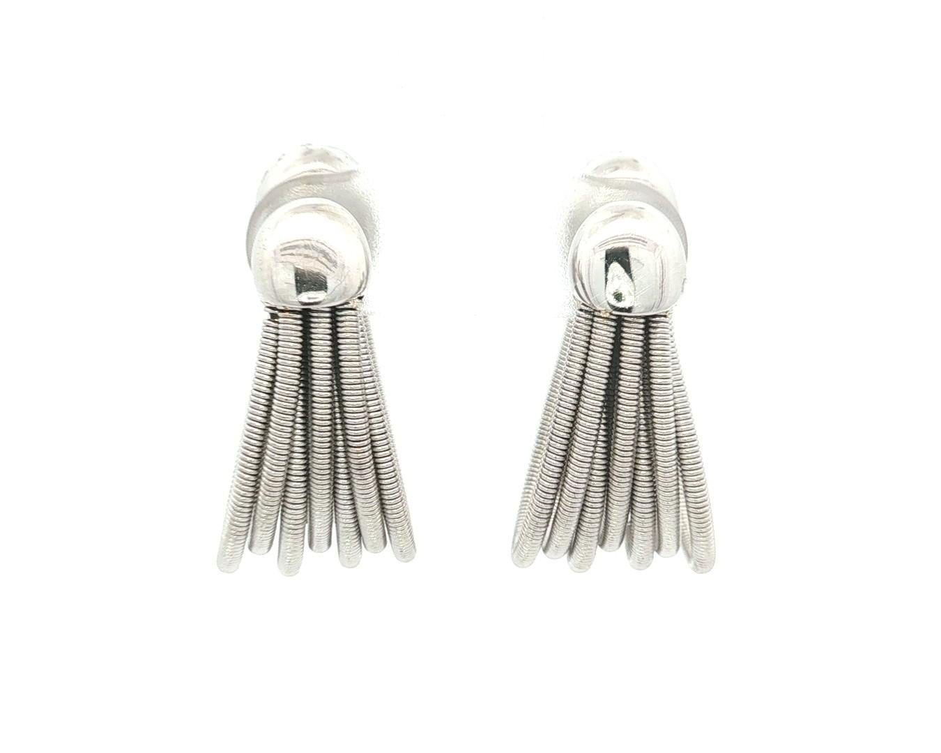 Marco Bicego Madagascar 18 Boucles d'oreilles or blanc pavé diamant flexible multi-cerceaux en vente 10