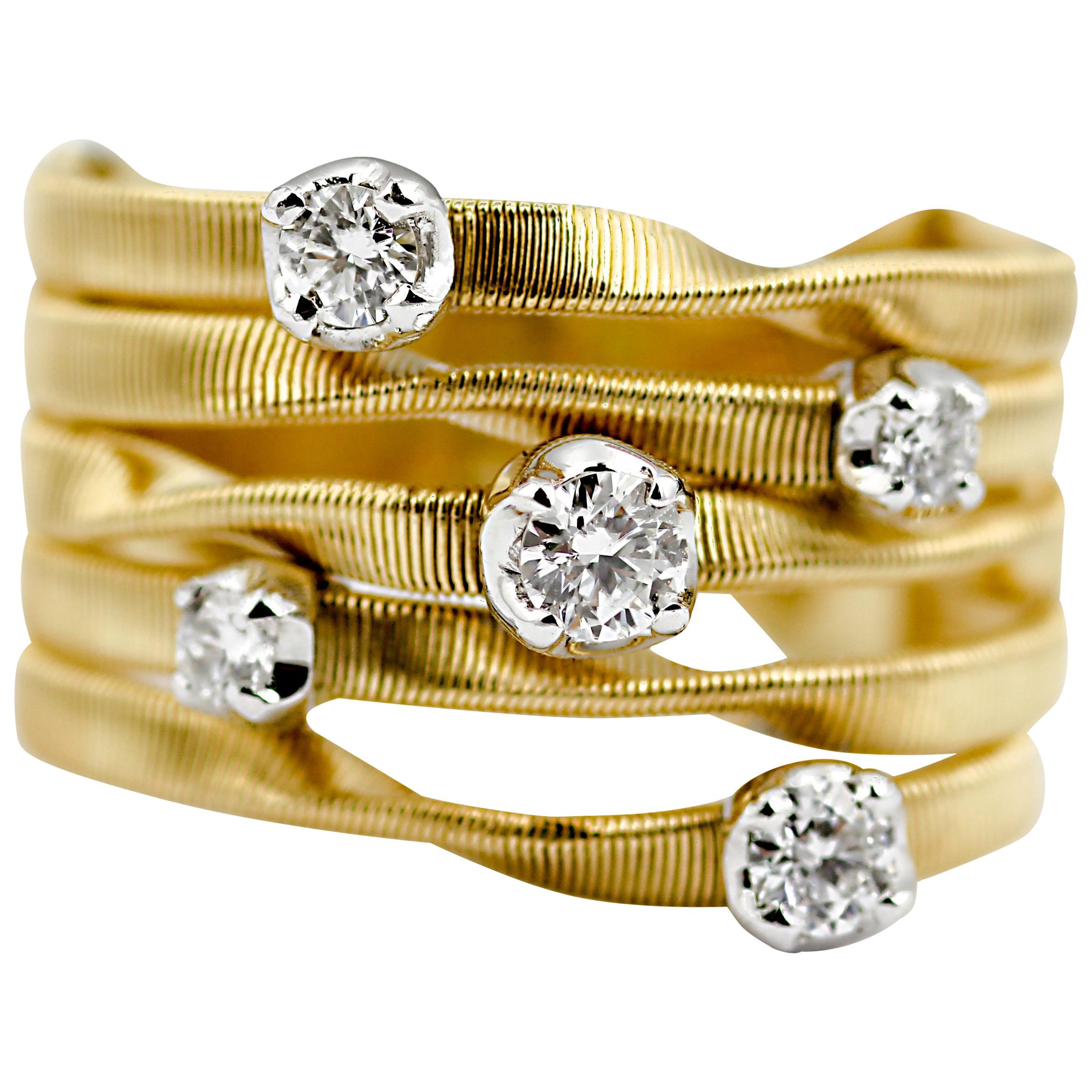 Marco Bicego Marrakech 18 Carat Yellow Gold Diamond Stud Ring
