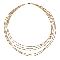 Marco Bicego Marrakech 18K Gold Five Strand Diamond Necklace
