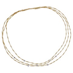 Marco Bicego Marrakech 18K Gold Three Strand Diamond Necklace