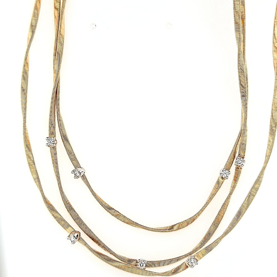 Women's Marco Bicego Marrakech 18k Three-Strand Diamond Necklace