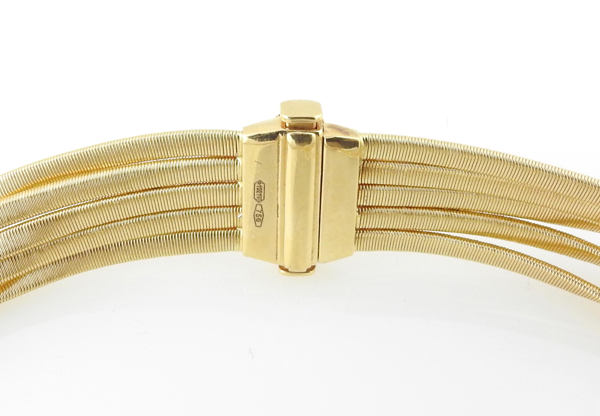 Marco Bicego Marrakech 18k Yellow Gold 5 Strand Collar Necklace In Good Condition In Washington Depot, CT