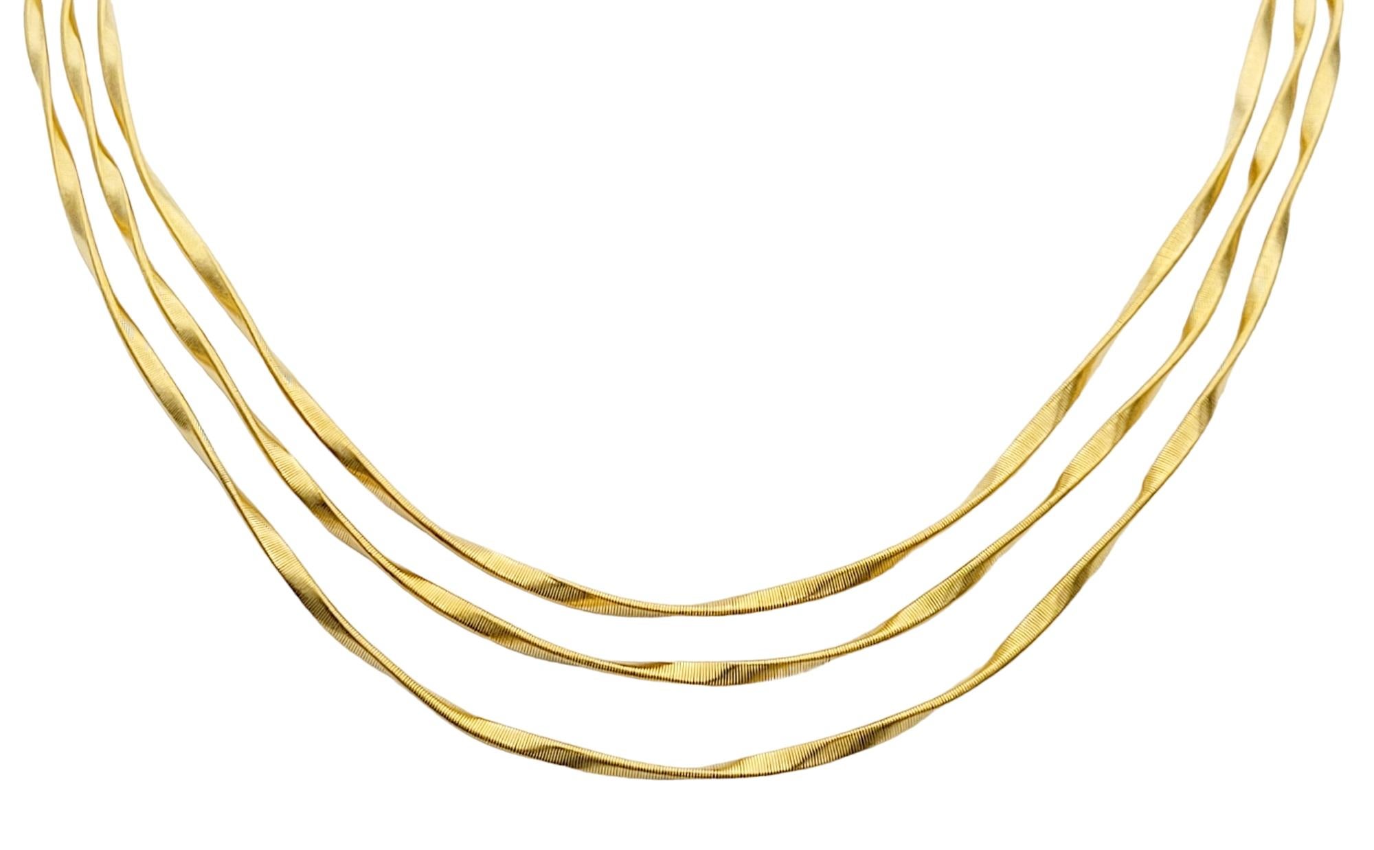 Diese elegante Halskette von Marco Bicego ist stilvoll, modern und vielseitig. Jedes Schmuckstück von Marco Bicego wird in der Zentrale in Trissino in der norditalienischen Region Venetien von Hand gefertigt. Dieses unglaubliche Stück stammt aus der