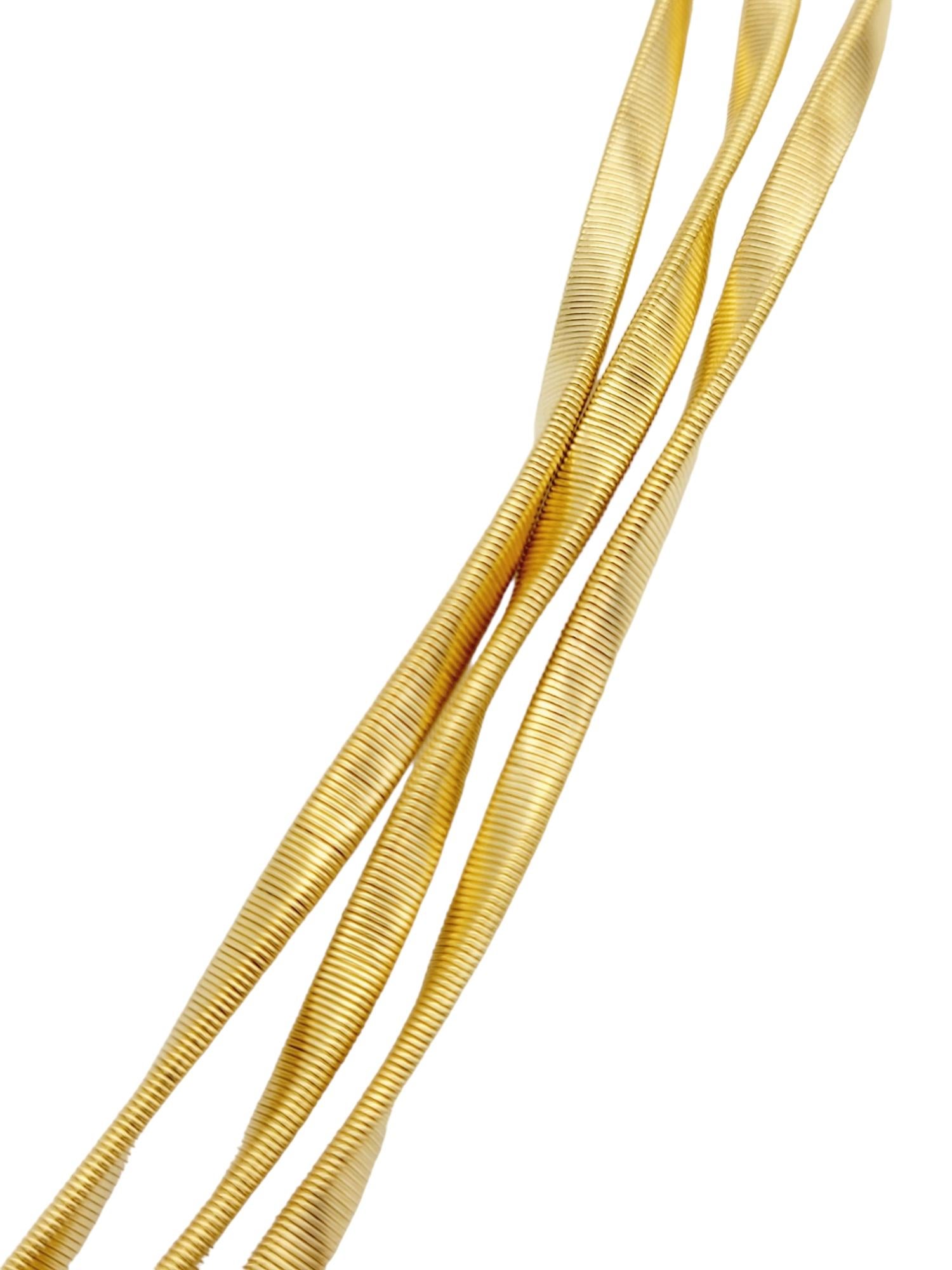 MarCo Bicego Marrakech Collection Three-Strand Necklace in 18 Karat Yellow Gold In Good Condition For Sale In Scottsdale, AZ