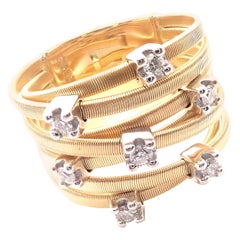 Marco Bicego Anello a fascia in oro giallo a 7 file con diamante Marrakech
