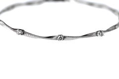 Marco Bicego Bracelet jonc empilable en or blanc 18 carats avec diamants Marrakech