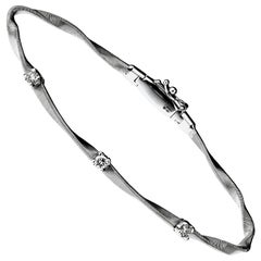 Marco Bicego Bracelet jonc empilable en or blanc 18 carats avec diamants Marrakech