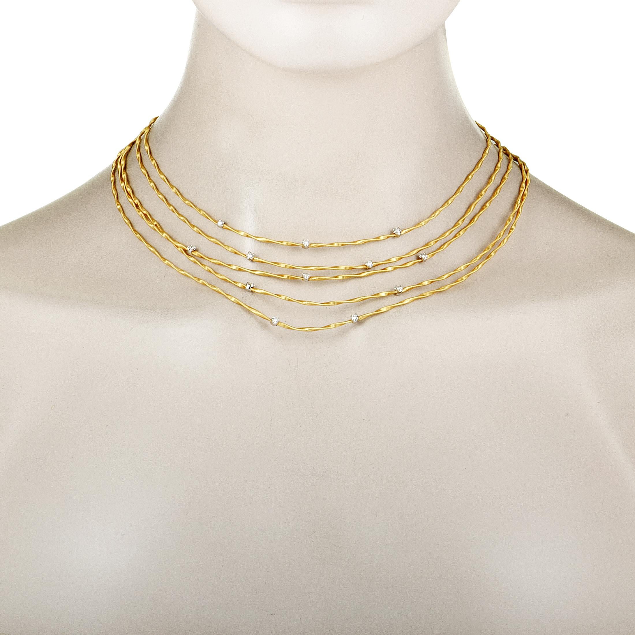 If you wish to add to your look a splendidly elegant touch of understated refinement then this sublime Marco Bicego necklace is an exceptional choice. Created for the wonderful “Marrakech” collection, the necklace is made of 18K yellow and 18K white
