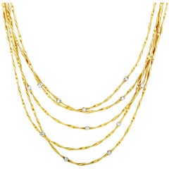 MarCo Bicego Marrakech Diamond Yellow and White Gold Strand Necklace