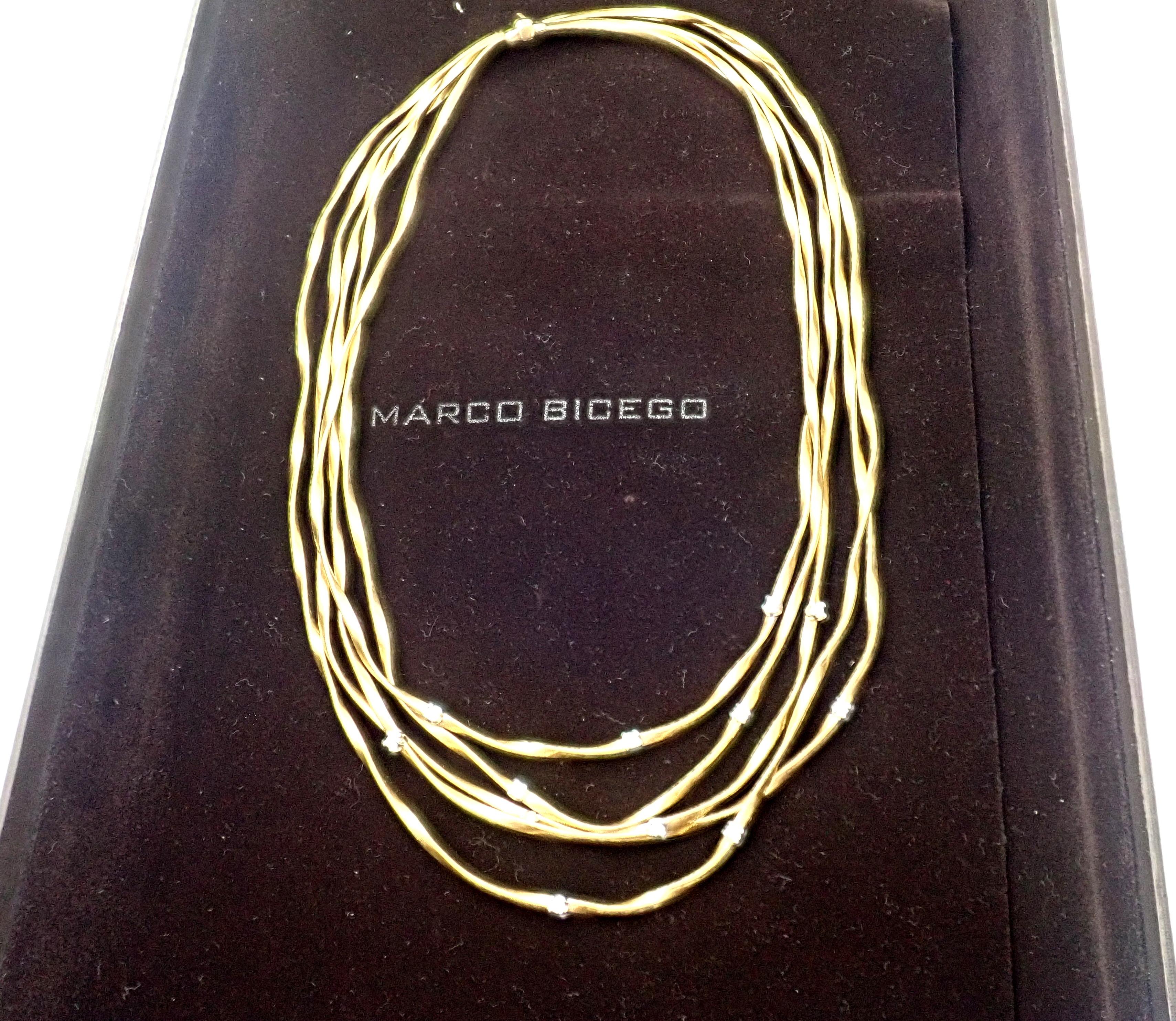 Marco Bicego Marrakech Five Stand Diamond Yellow Gold Necklace 2