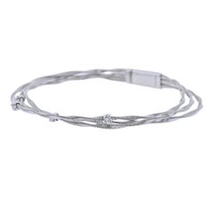 Marco Bicego Marrakech Gold Diamond Three Strand Twisted Bracelet