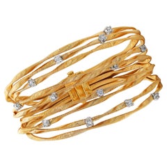Marco Bicego Marrakech Nine Strand 18K Gold and Diamond Multi Stand Bracelet