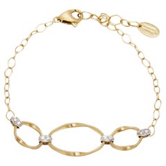 Marco Bicego Marrakech Onde Diamonds 18k Two Tone Gold Link Bracelet