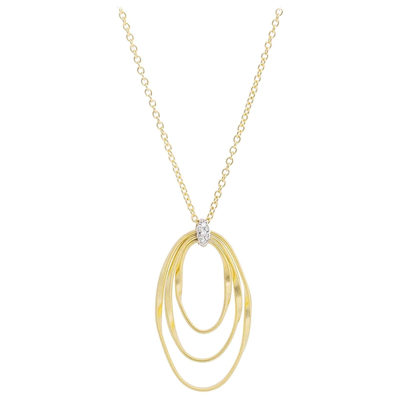 Marco Bicego Marrakech Onde Yellow Gold & Diamond Ladies Necklace CG785B YW M5 For Sale