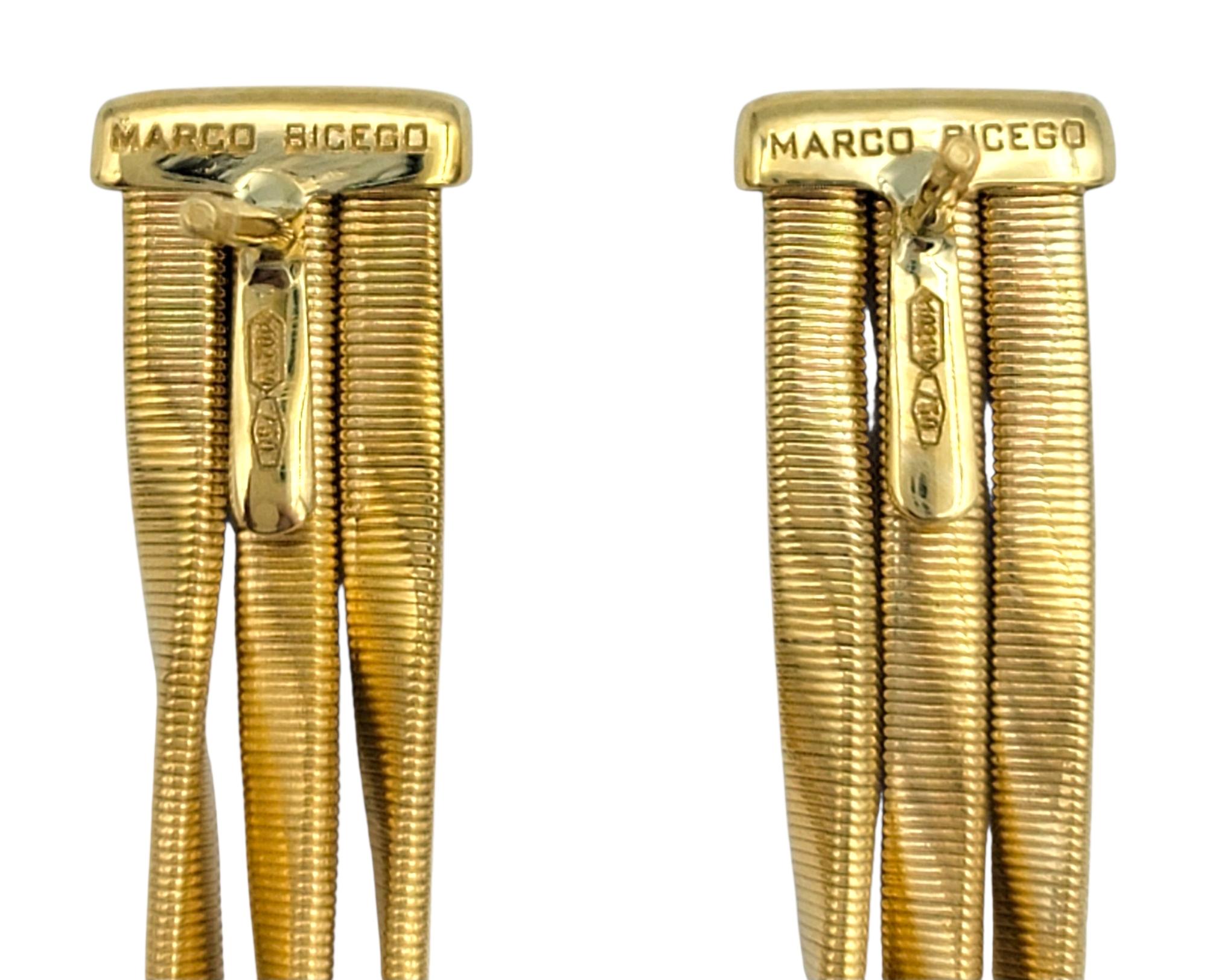 Donna Marco Bicego Orecchini pendenti a tre fili in oro giallo 18 carati in vendita