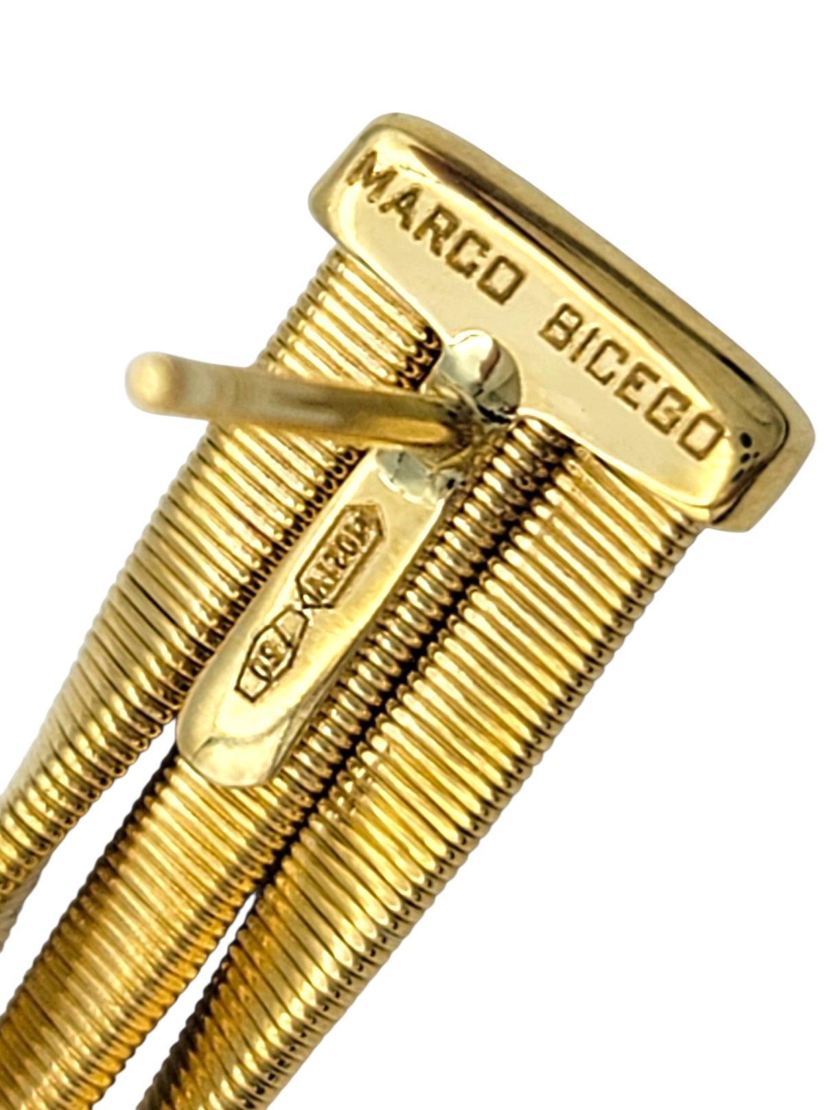 Marco Bicego Orecchini pendenti a tre fili in oro giallo 18 carati in vendita 1