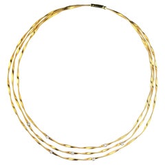 Marco Bicego Marrakech Three-Strand Diamond Necklace in 18 Karat Yellow Gold