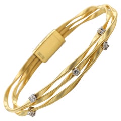 Marco Bicego Marrakech Dreistrangiges Diamant-Armband aus Gelbgold