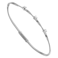 Used Marco Bicego Marrakech White Gold and Diamond Stackable Bangle BG337B