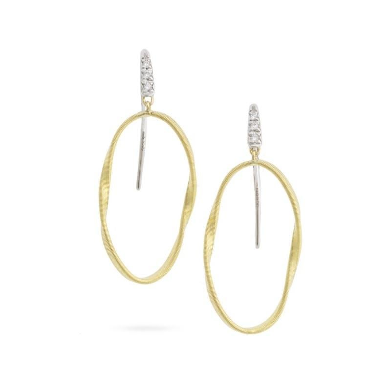 Round Cut Marco Bicego Marrakech Yellow Gold Ladies Diamond Earring OG368AB