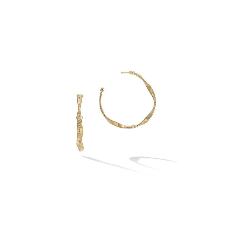 Marco Bicego Marrakech Yellow Gold Small Hoop Earrings OG255 In New Condition For Sale In Wilmington, DE
