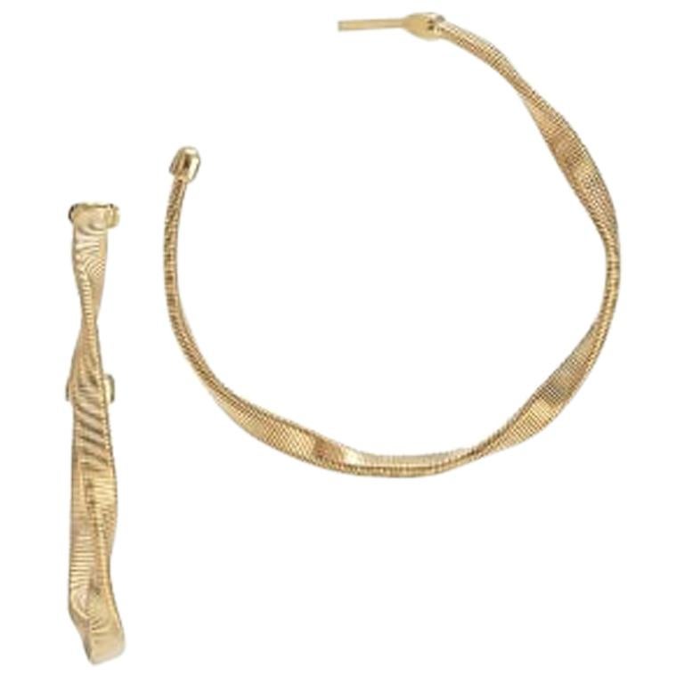 Marco Bicego Marrakech Yellow Gold Small Hoop Earrings OG255 For Sale