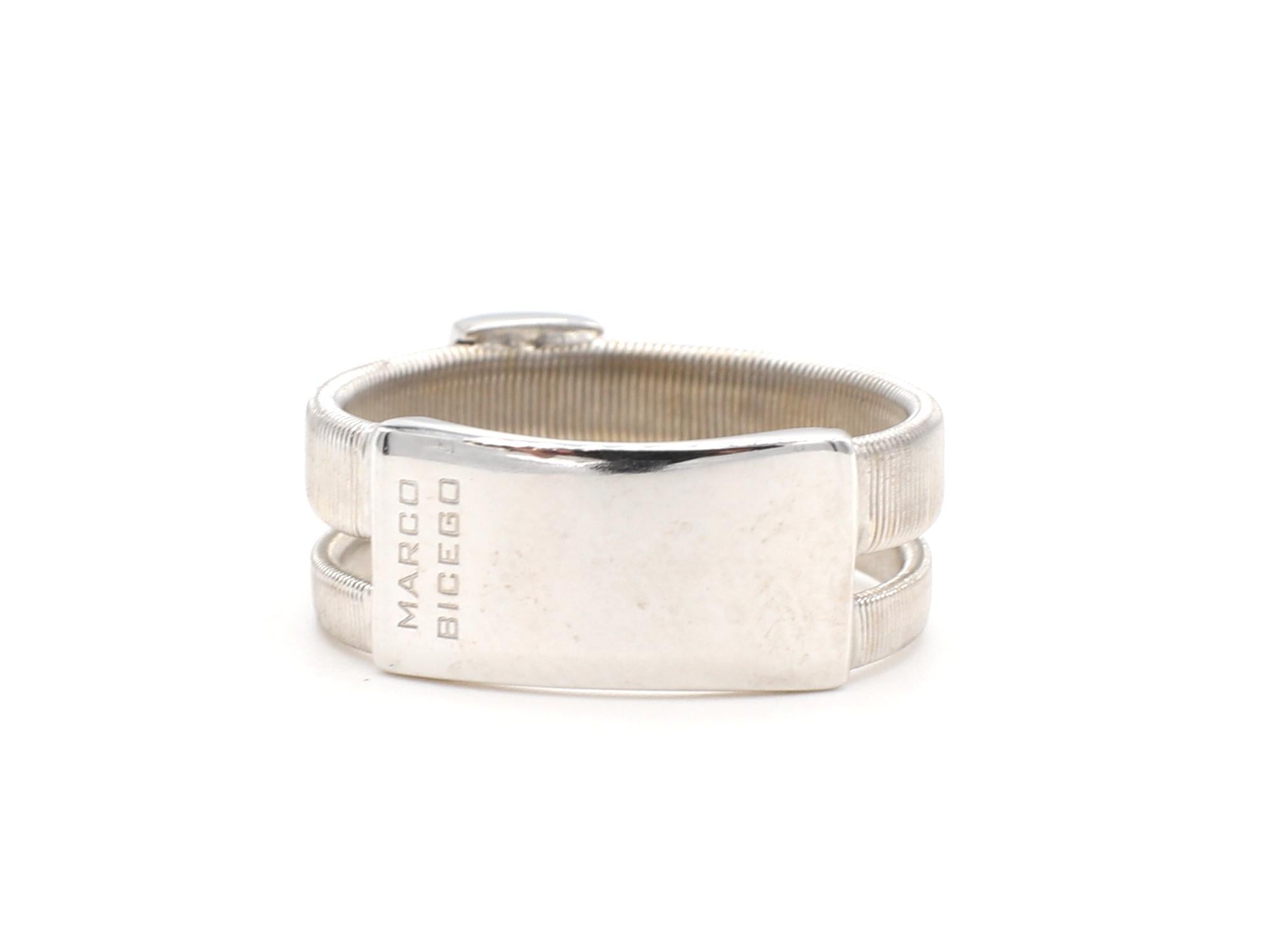 Marco Bicego Masai 18 Karat Weißgold Ring mit zweireihigen natürlichen Diamanten (Rundschliff)