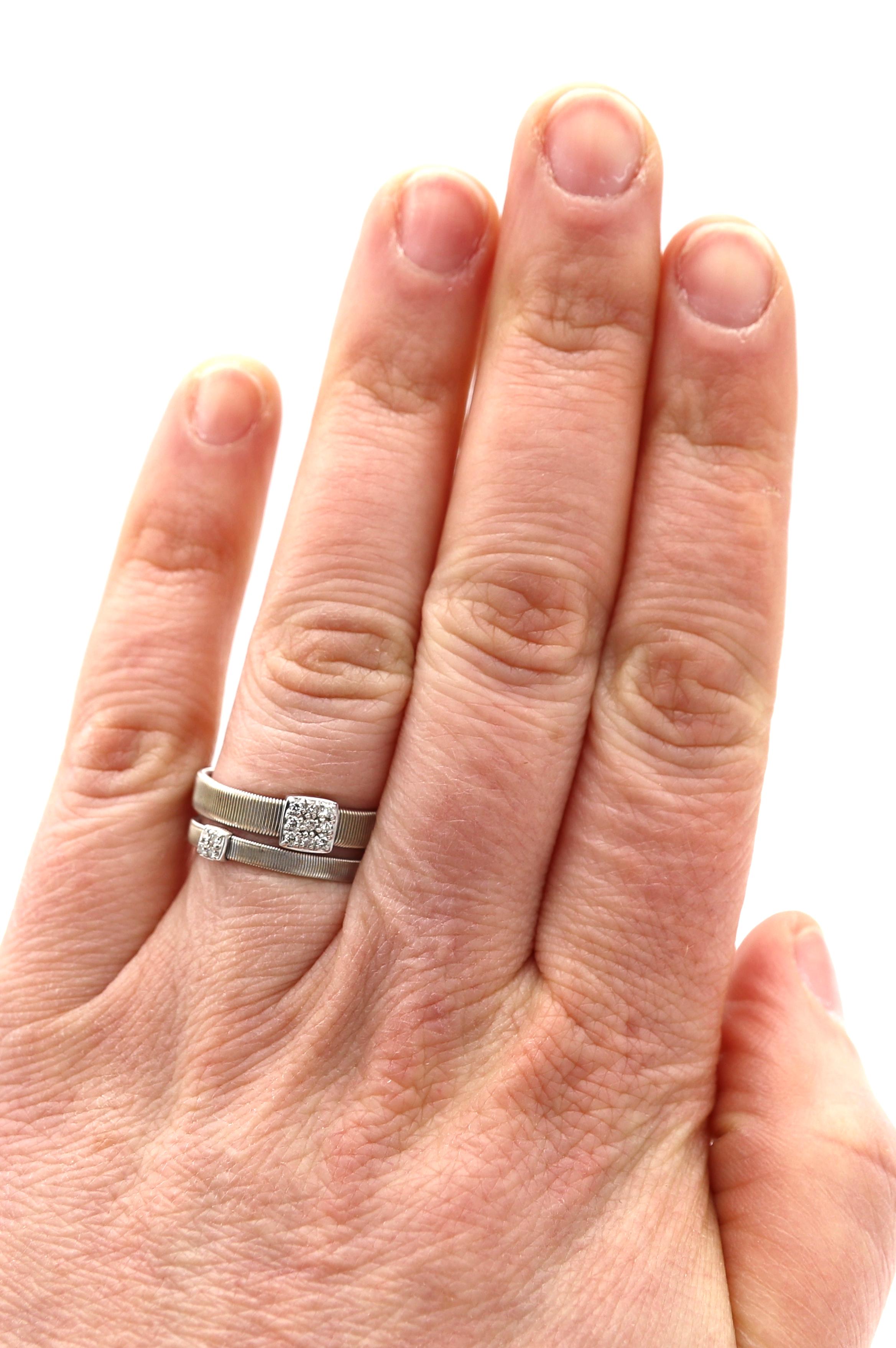 Marco Bicego Masai 18 Karat Weißgold Ring mit zweireihigen natürlichen Diamanten im Zustand „Gut“ in  Baltimore, MD