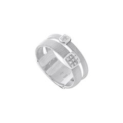 Marco Bicego Masai 18K Two Strand Ring with Diamonds in White Gold AG324 B2 W 01