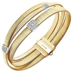 Marco Bicego Masai, Diamonds Three-Strand Crossover Bracelet in 18K Yellow Gold