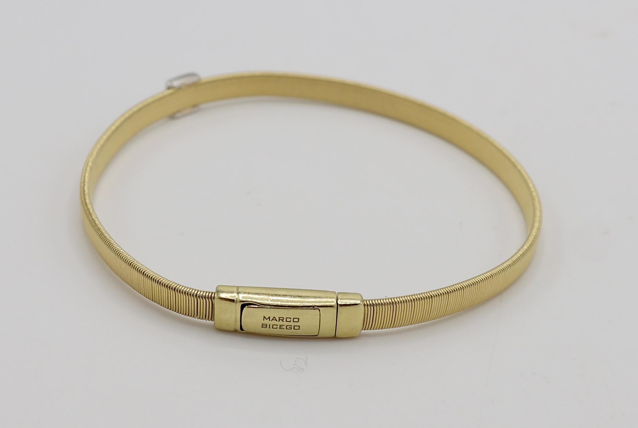 Modern Marco Bicego Masai Single Station Natural Diamond Bracelet 18 Karat Yellow Gold